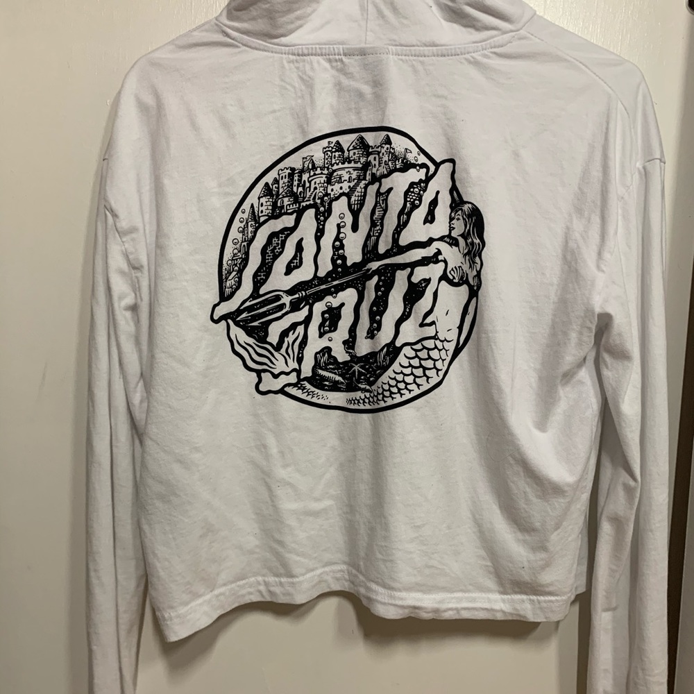 Santa Cruz white hooded sweater